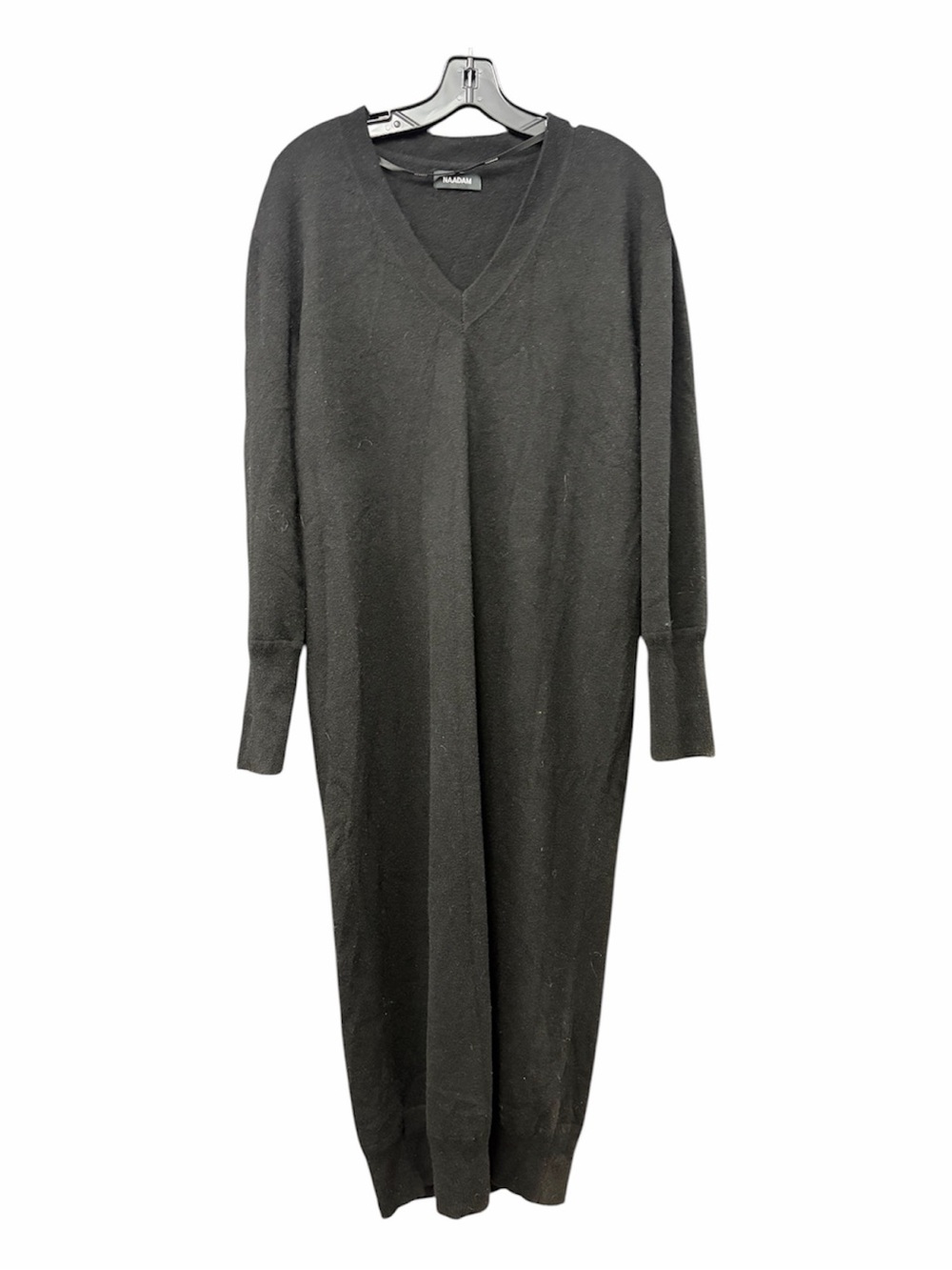 NAADAM Black V-Neck Sweater Dress